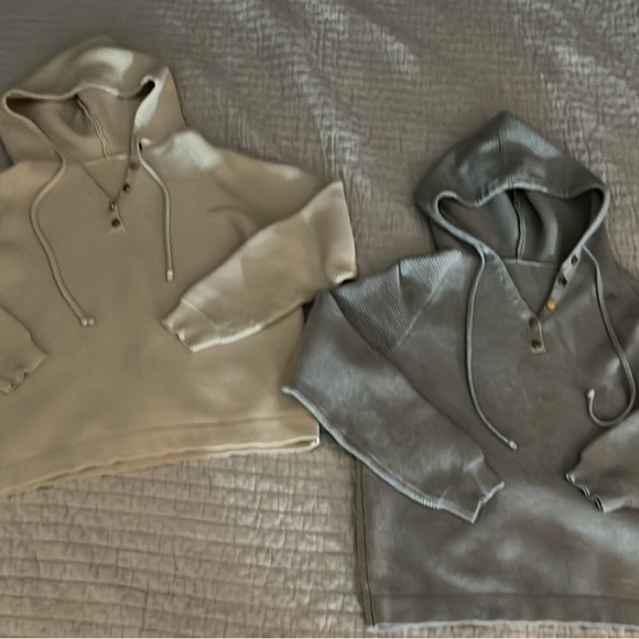 Hooded Pullover Sweater with Buttons GRAY - Picture 5 of 5